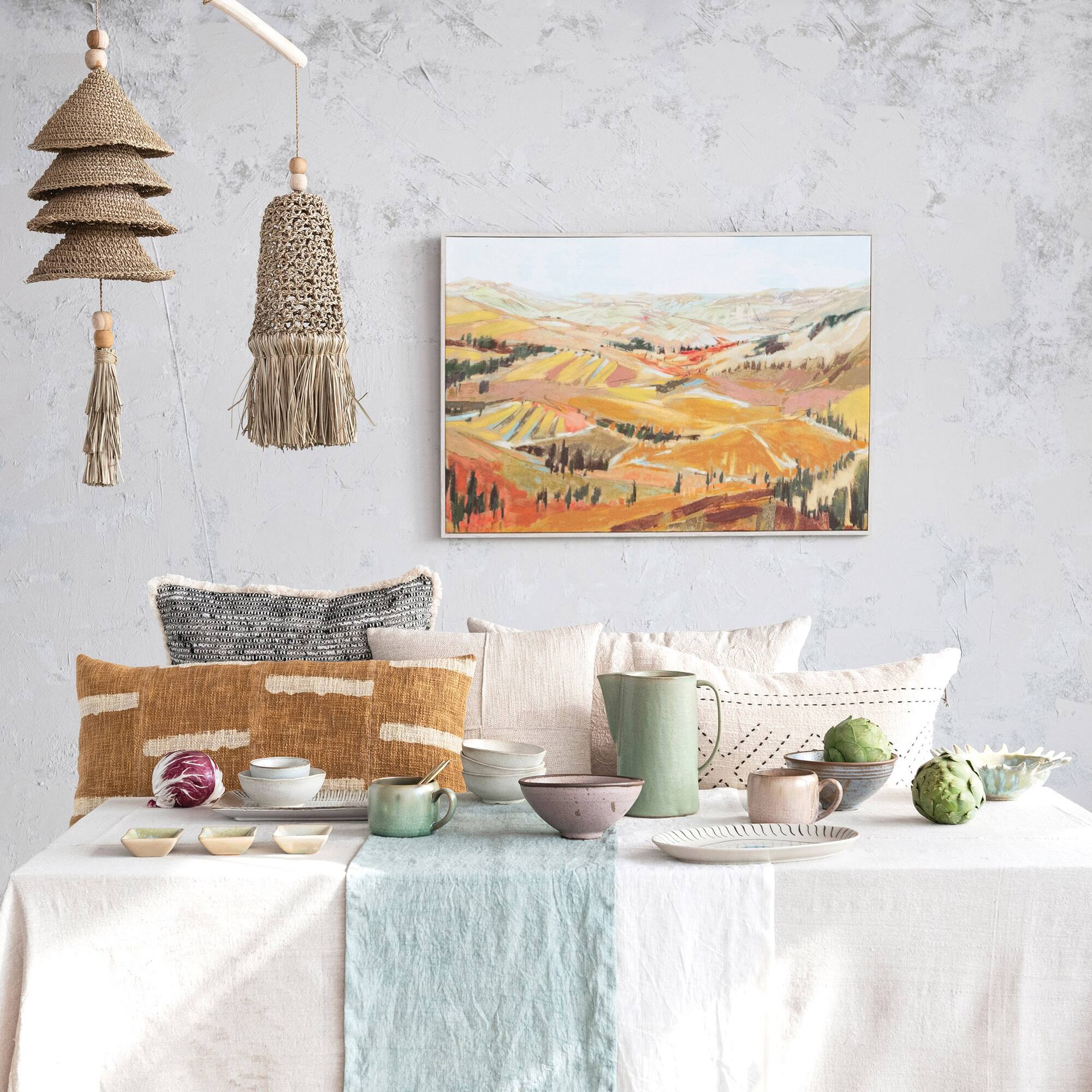 Hello Honey® Natural Wood & Hand-Woven Seagrass & Rattan Wall Hanging